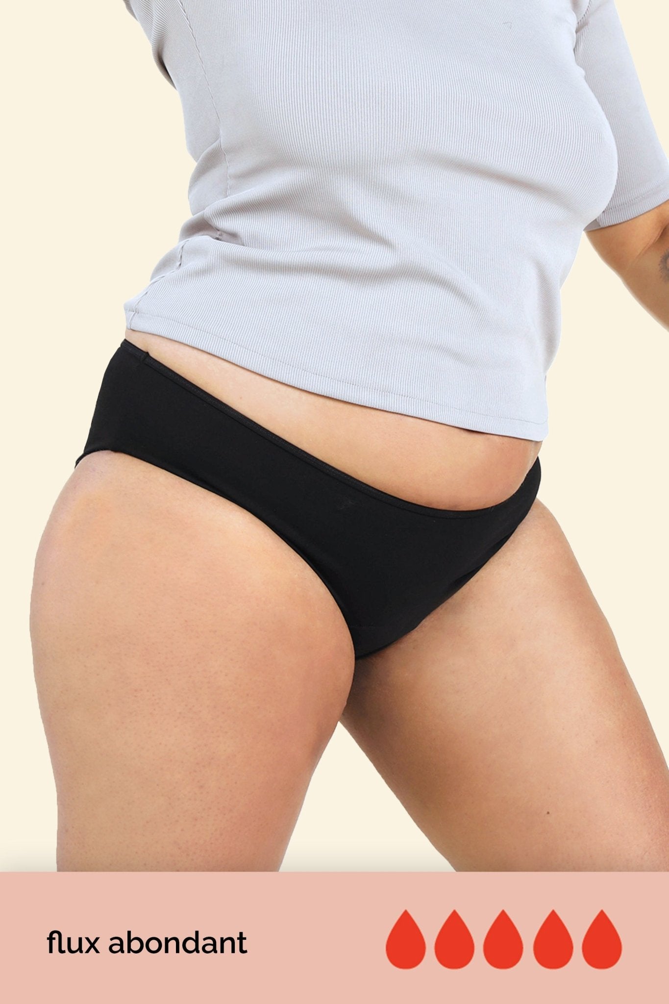 Super Laura Noire - culotte menstruelle pour flux abondant Blooming