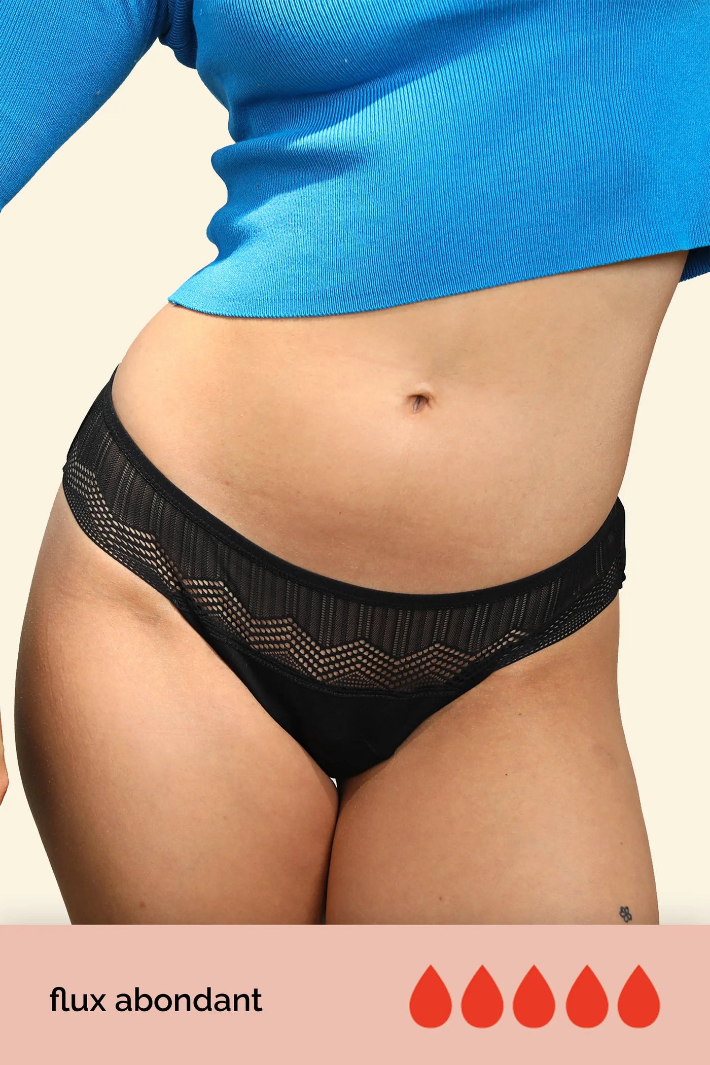 SUPER LEA culotte menstruelle pour flux abondant avec denttelle BLOOMING