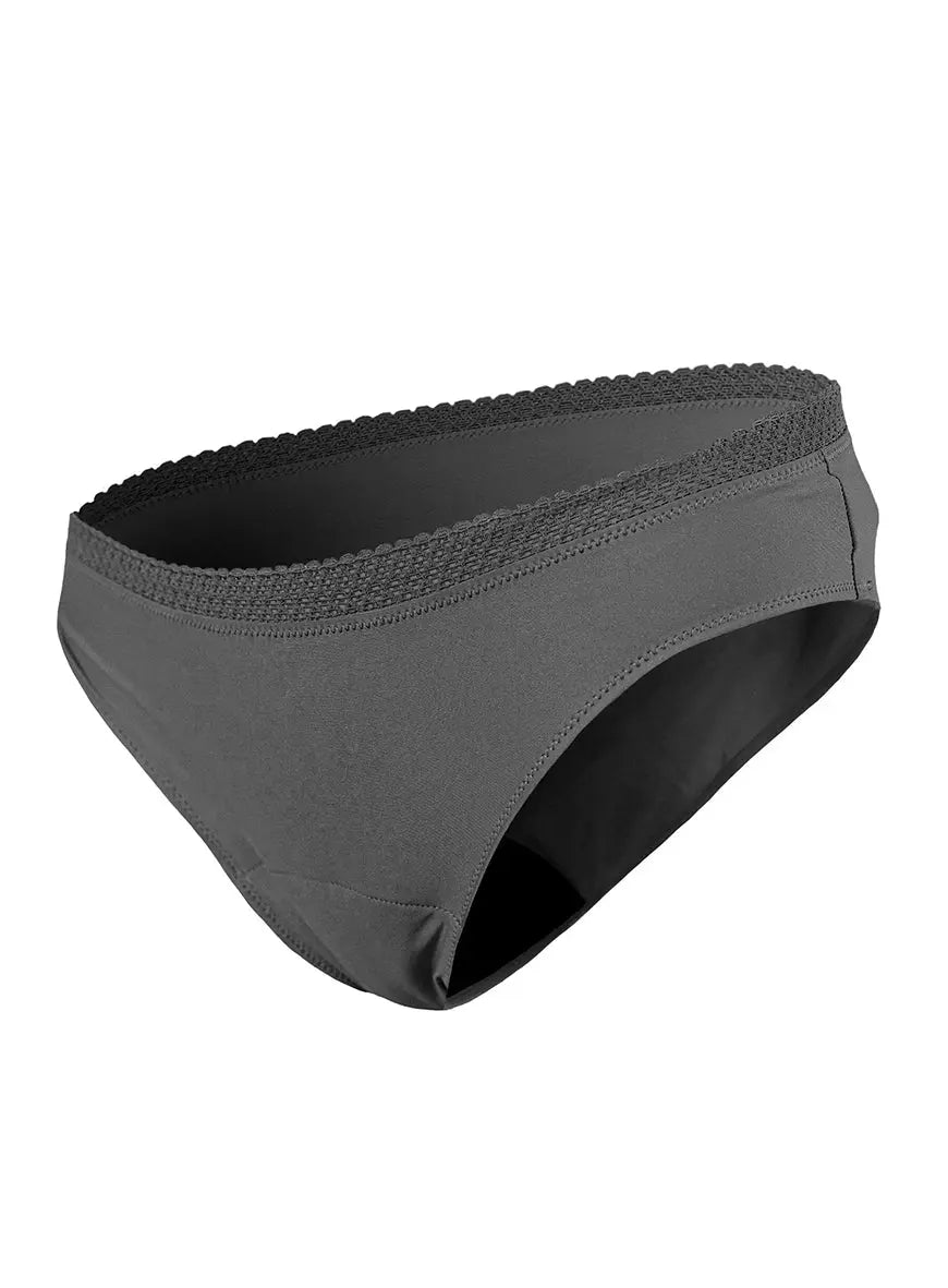 Chloé Grise Culotte menstruelle en polyamide et dentelle - Blooming_Rocks - 2