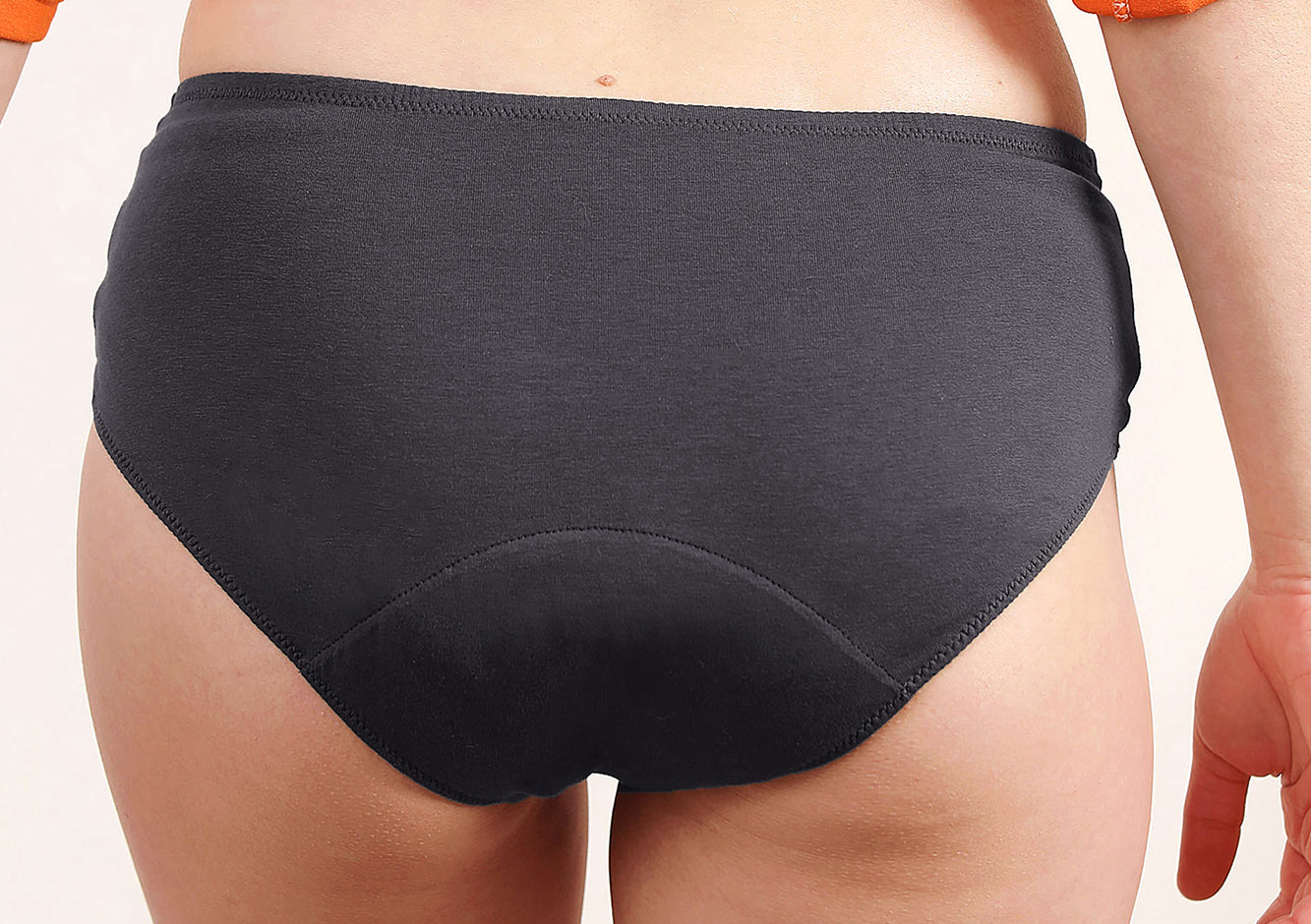 Nina gris- culottes menstruelle shorty coton flux moyen