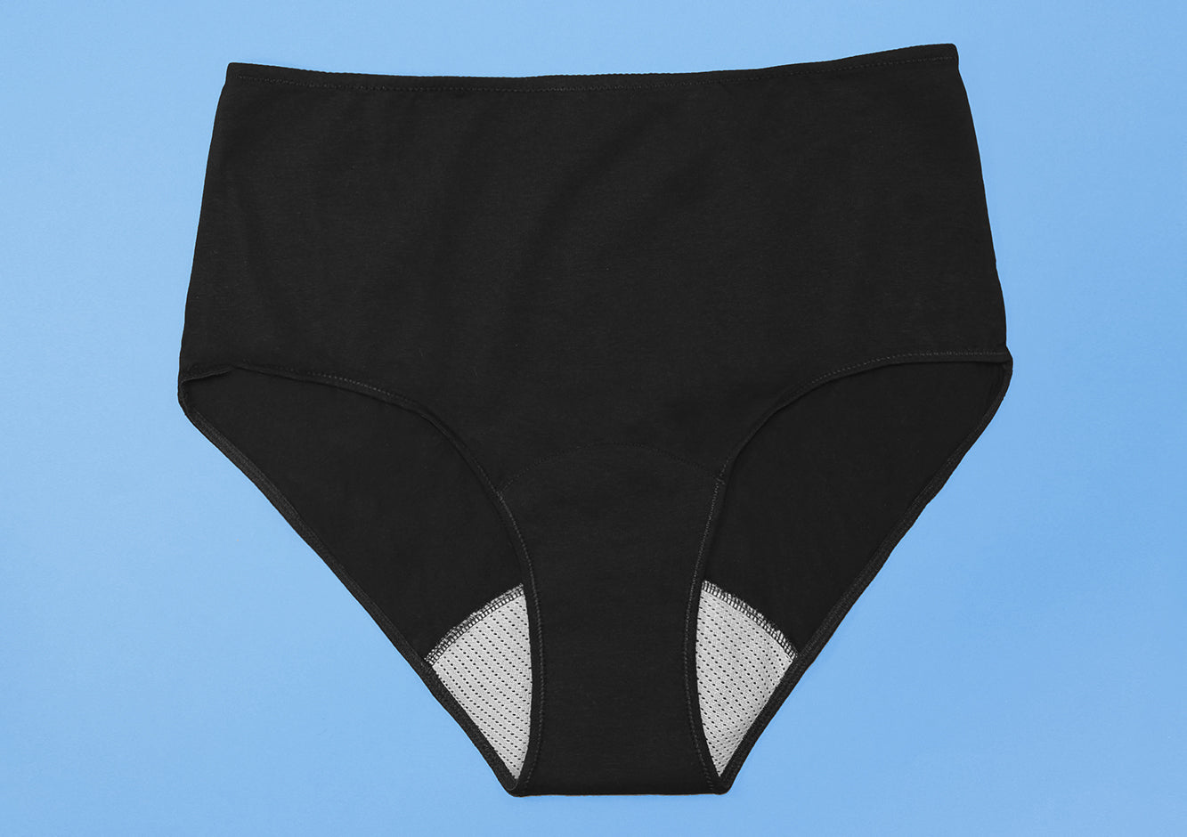 Romy Jour noir - culottes menstruelle taille-haute coton pertes blanches